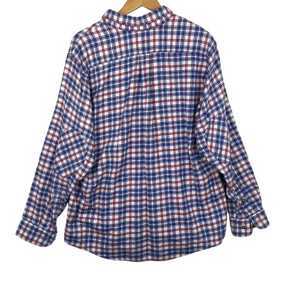 Over & Under Rod & Gun Collection Red White Blue Flannel Button Down Size XL - Picture 2 of 7